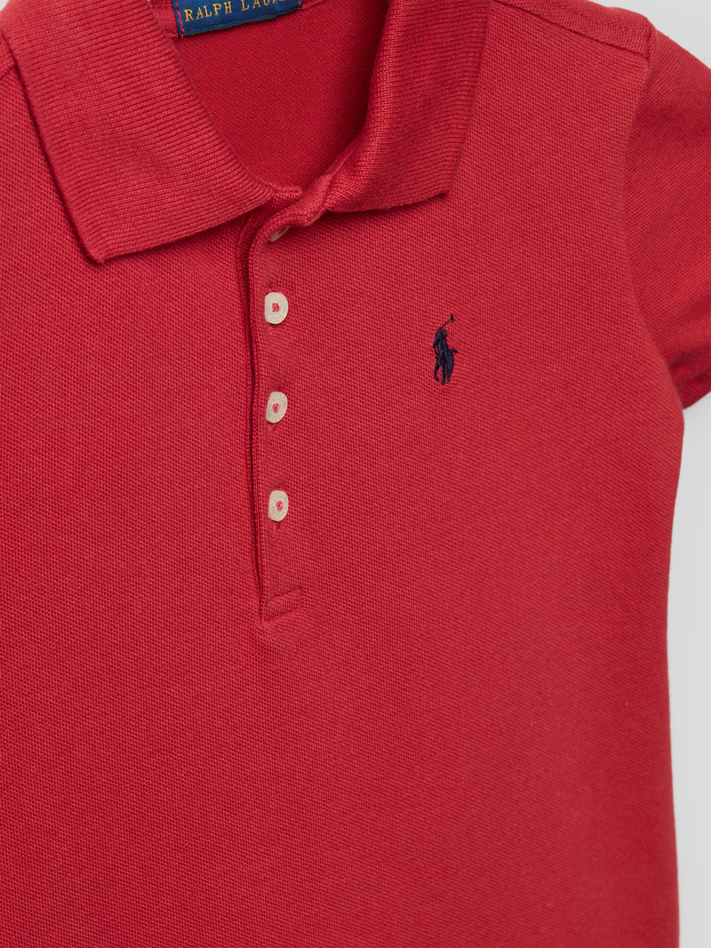 Kleid mit Polokragen Modell 'POLO DRES-DRESSES-KNIT' in rot