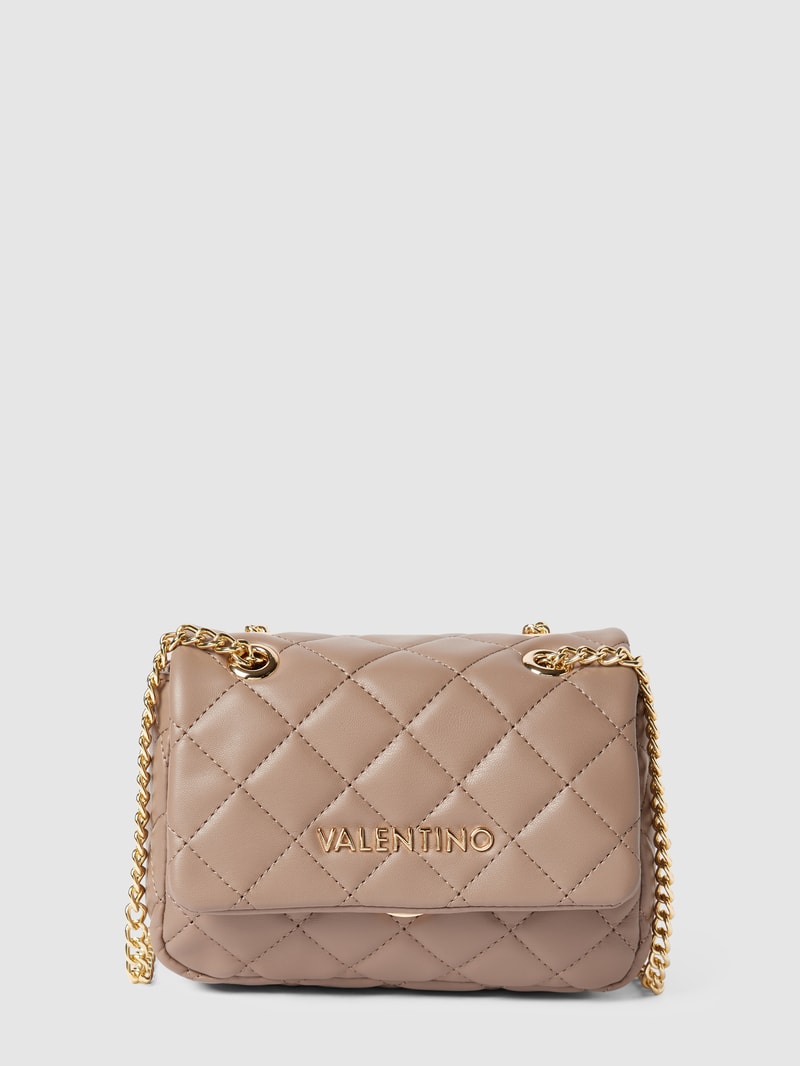 Umhängetasche mit Label-Detail Modell 'OCARINA PATTINA' in taupe