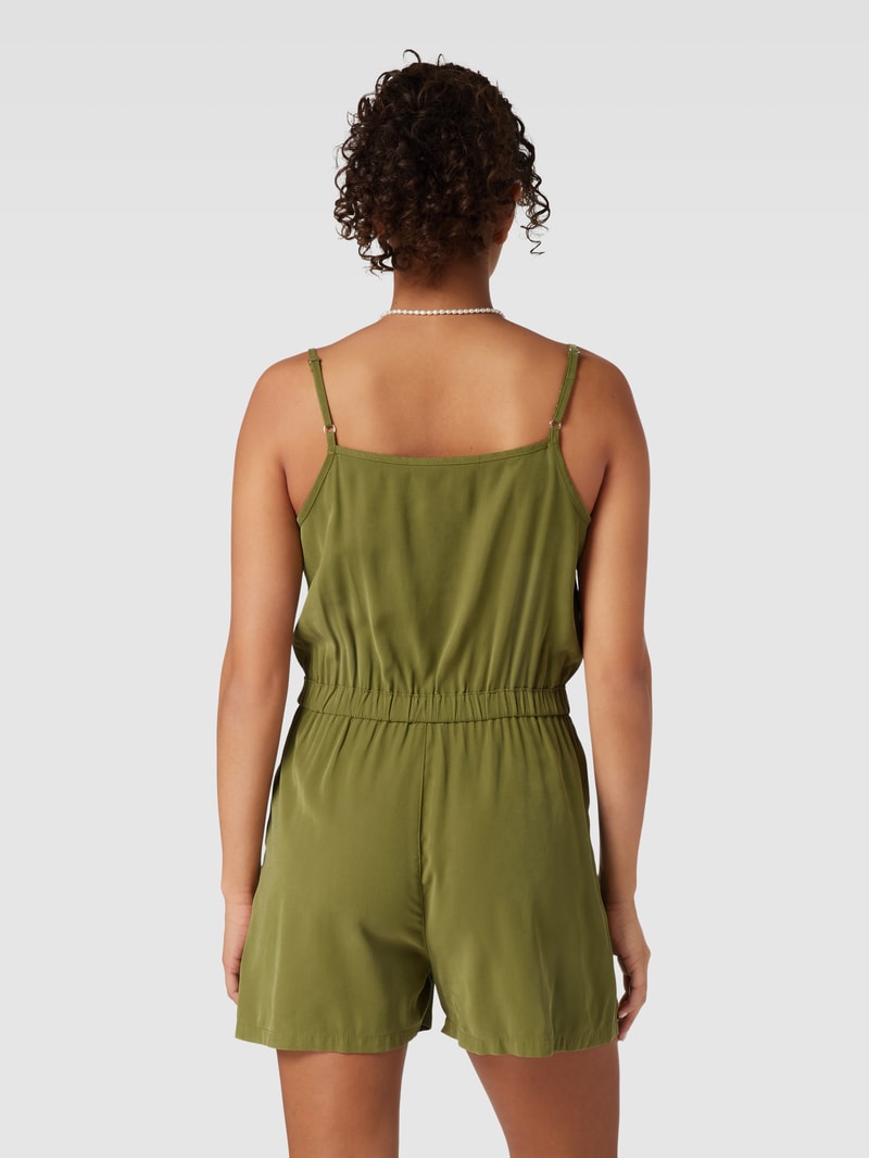 Playsuit mit Bindegürtel Modell 'MAGO' in olivgrün