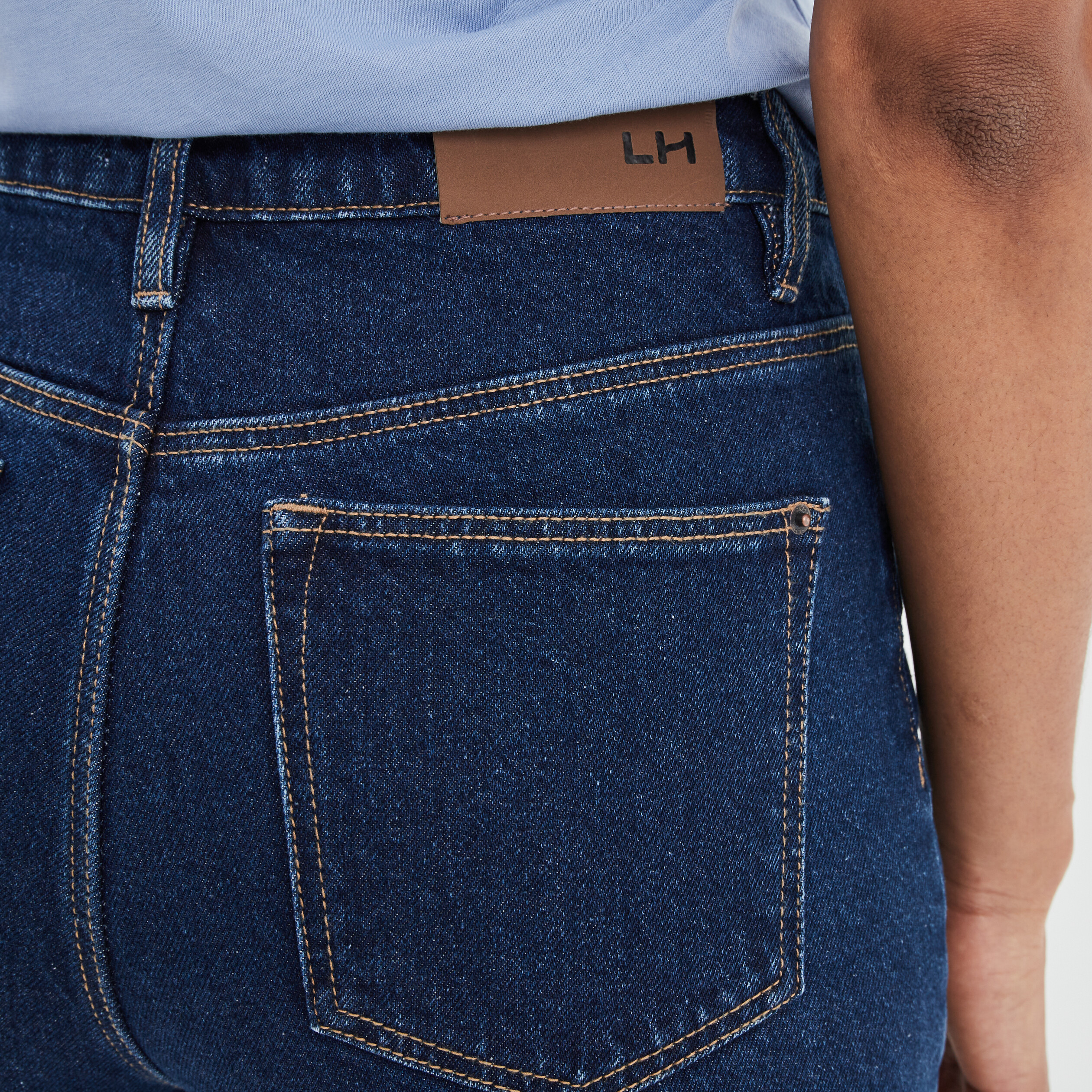 Jeans mom taille haute 7 8ème coton denim brut femme | La Halle