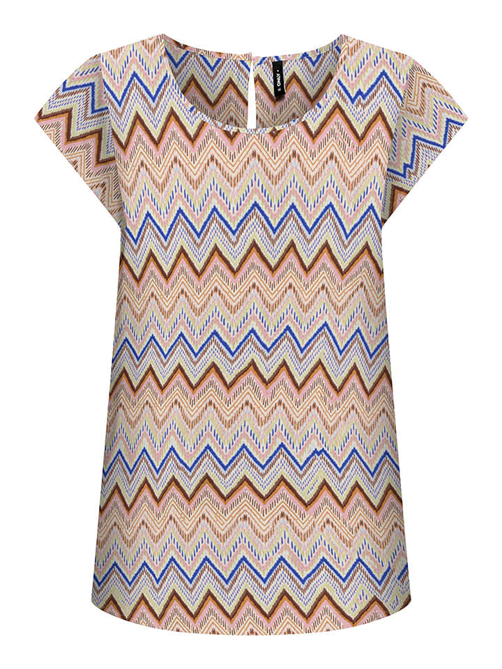 ONLY Bluse in Camel/ Blau günstig kaufen