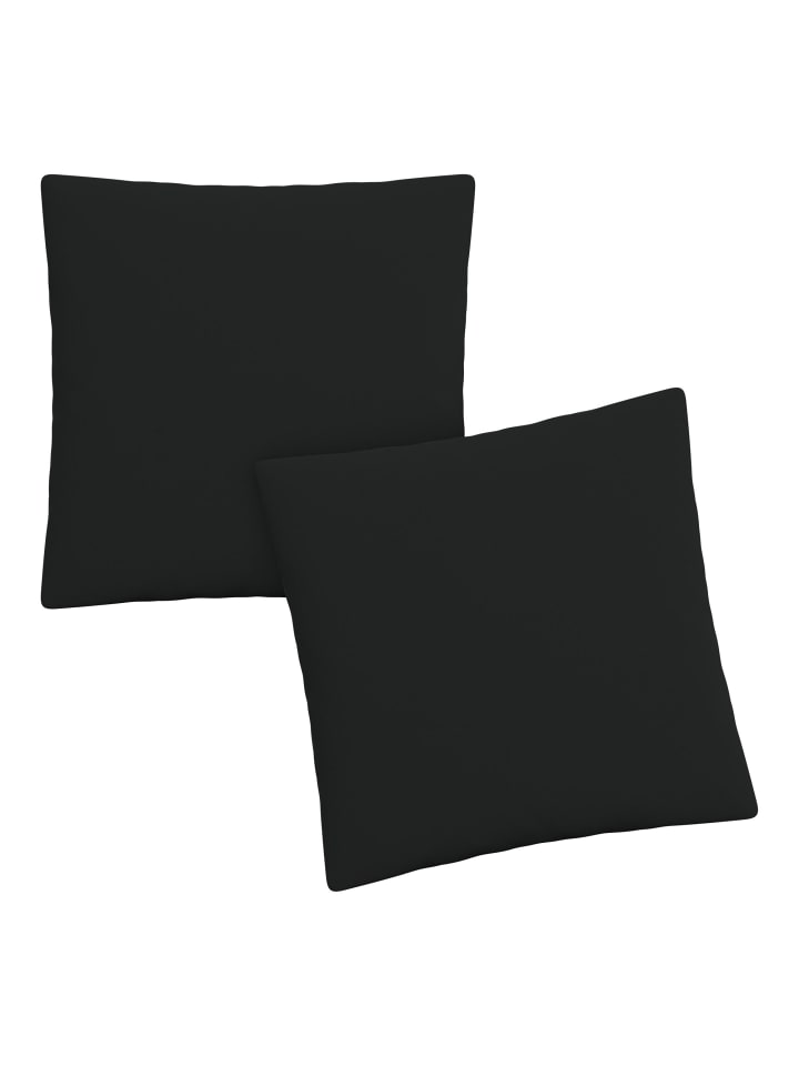 GMD Living 2er Set Jersey Kissenhüllen JESBERG in Farbe Schwarz günstig kaufen