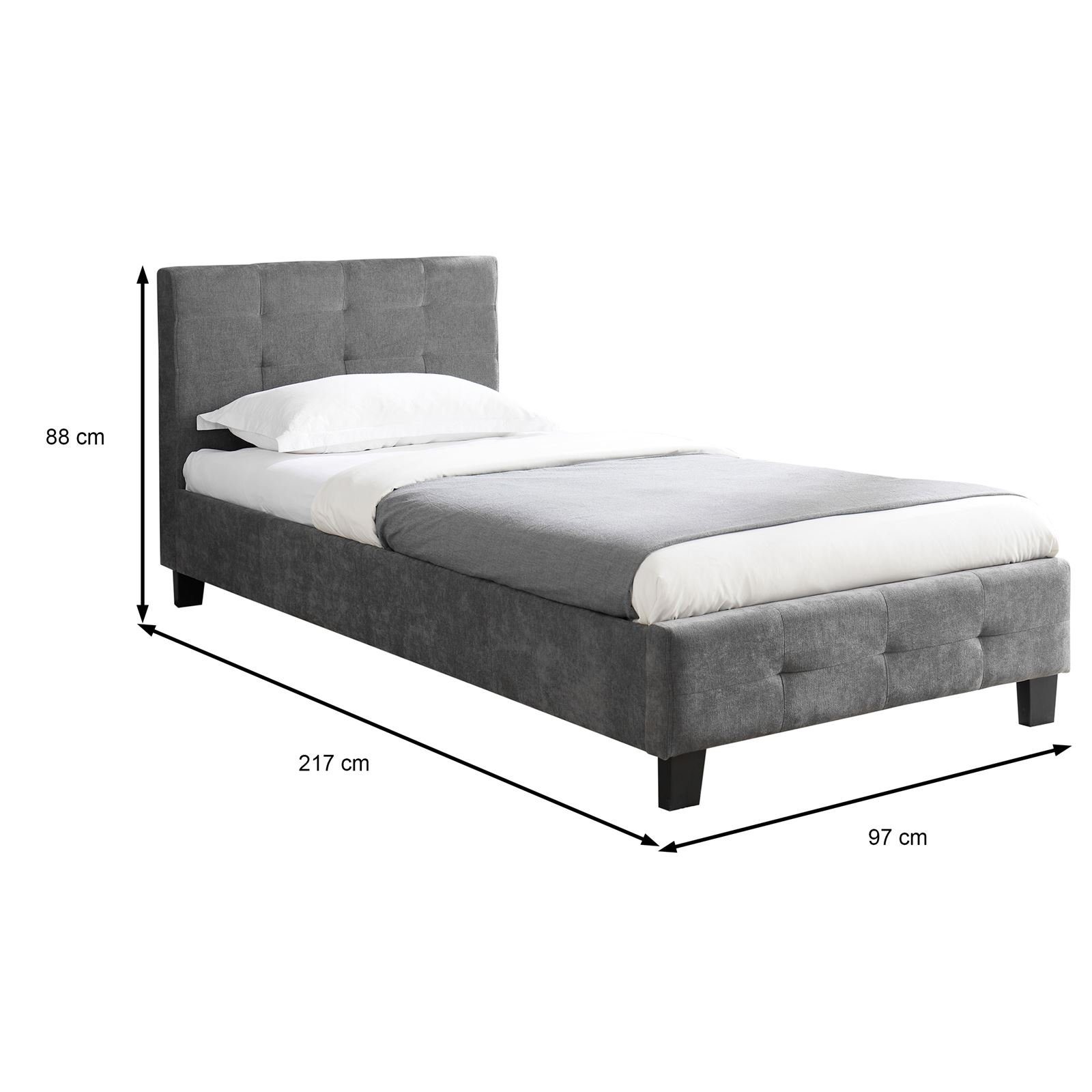CARO-Möbel Polsterbett, Polsterbett Einzelbett Bettgestell Designbett 90x200 cm Lattenrost in