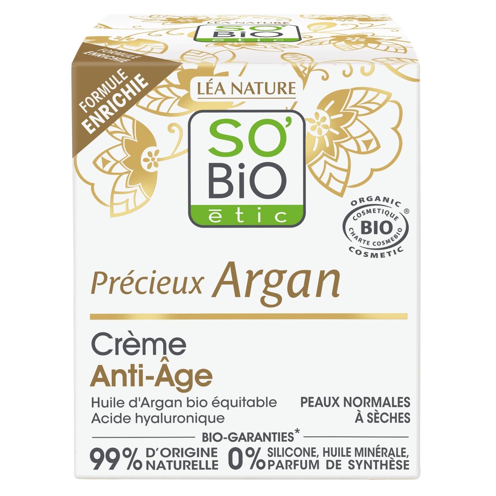 LÉA NATURE SO BiO étic Crème Anti-Âge jour, Précieux Argan Crème visage