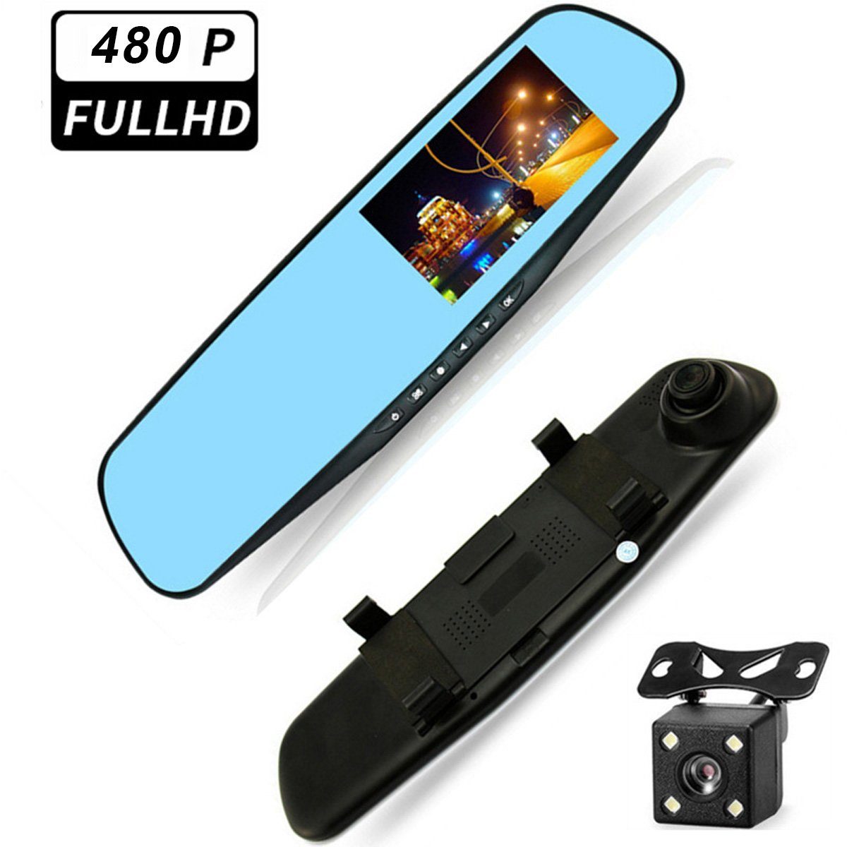 Yoyaxi Rückspiegel-Fahrtenschreiber - Dual-Lens, 800P Dashcam
