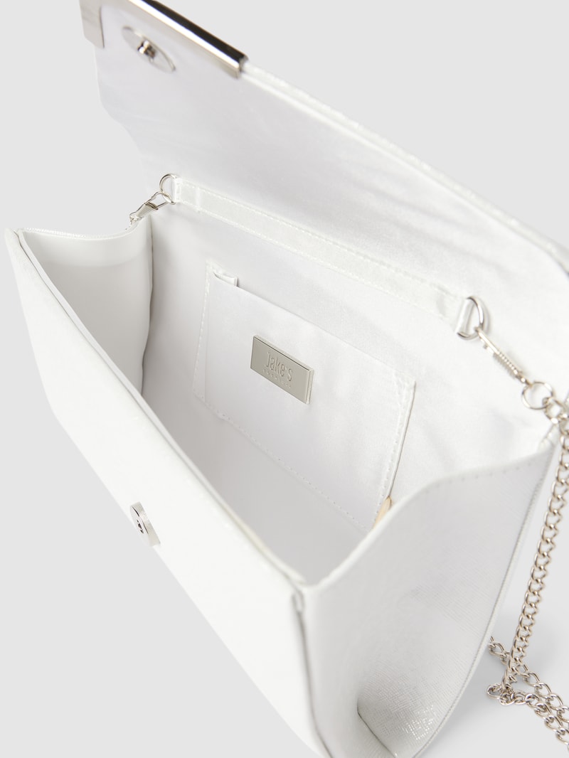 Kuvert-Clutch in Glanz-Optik in ecru