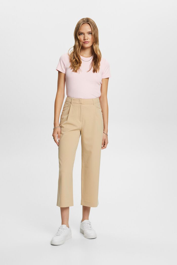 High-Rise-Culotte mit Bundfalten
