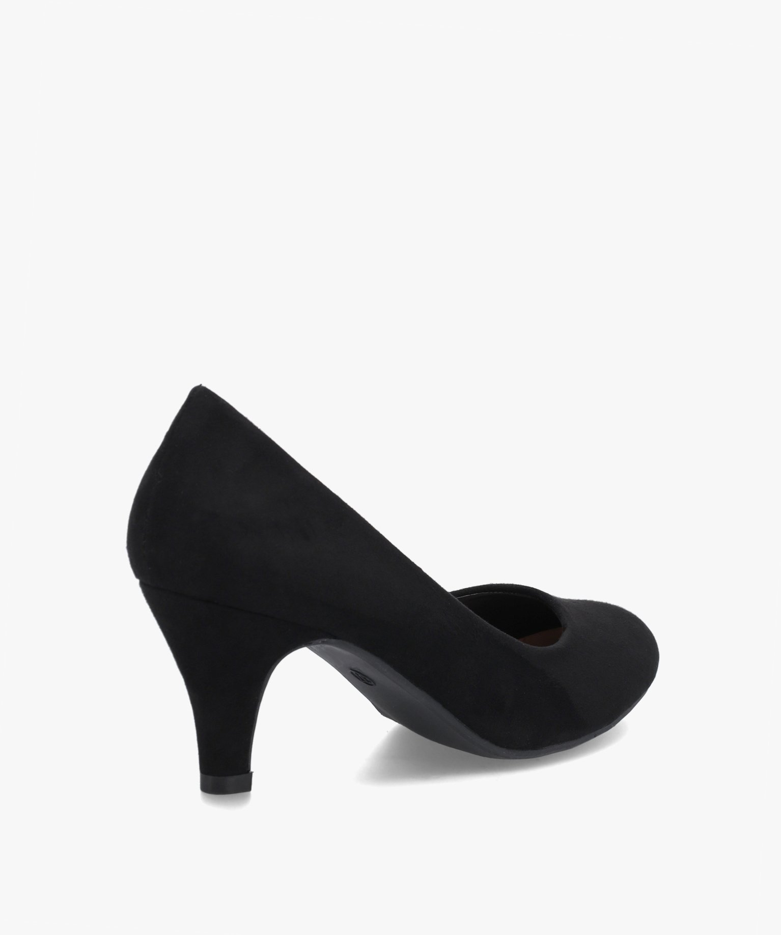 Escarpins femme à petit talon dessus en suédine unie noir | GEMO