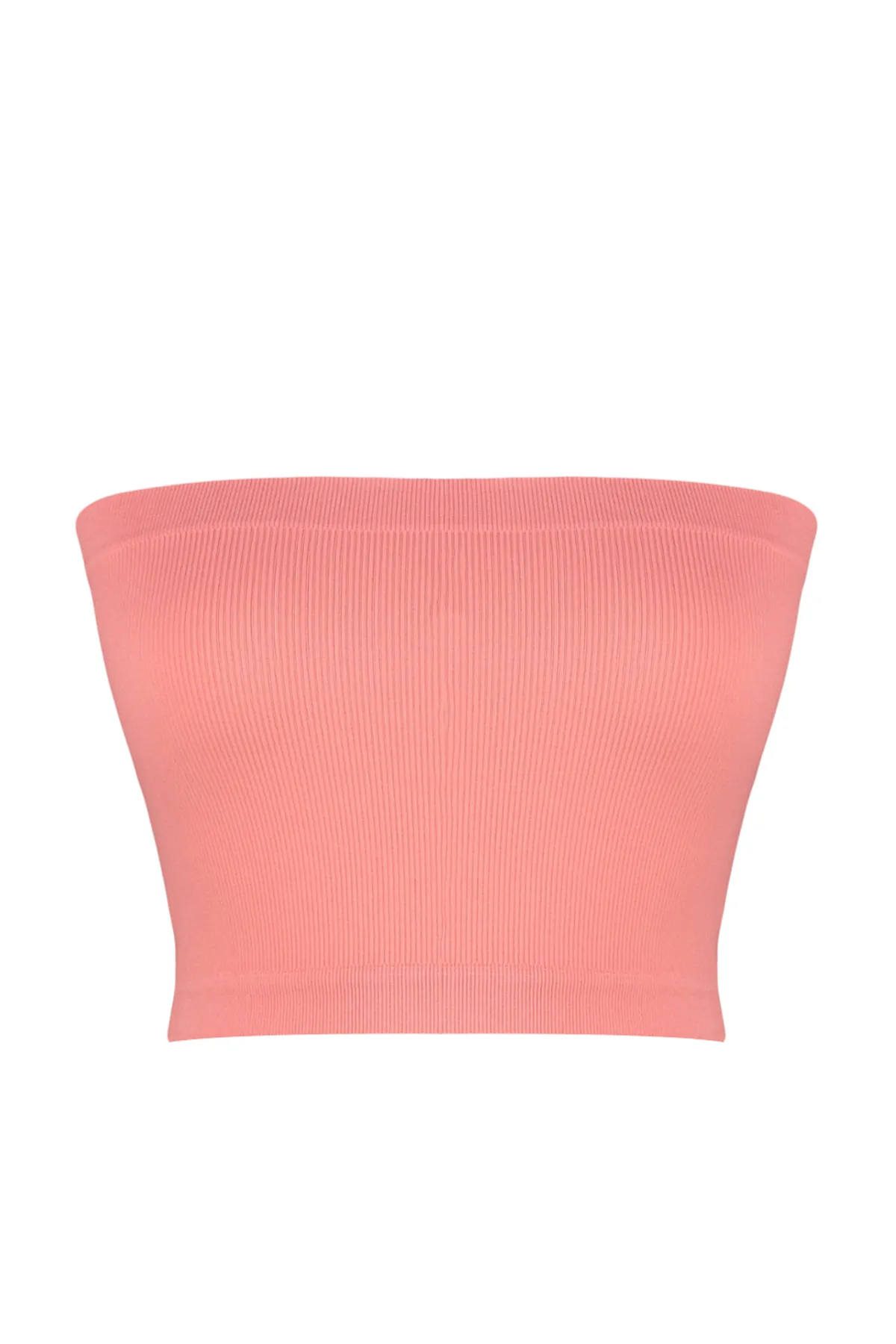 Trendyol Collection  Zartrosa nahtloser/nahtloser, leicht stützender/formender trägerloser gestrickter Sport-BH