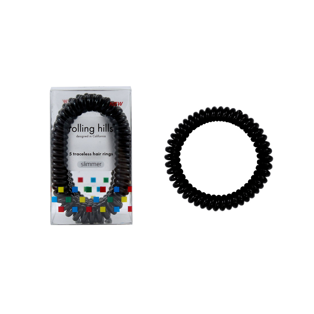 rolling hills Hair Rings Slimmer Black Elastique sans traces