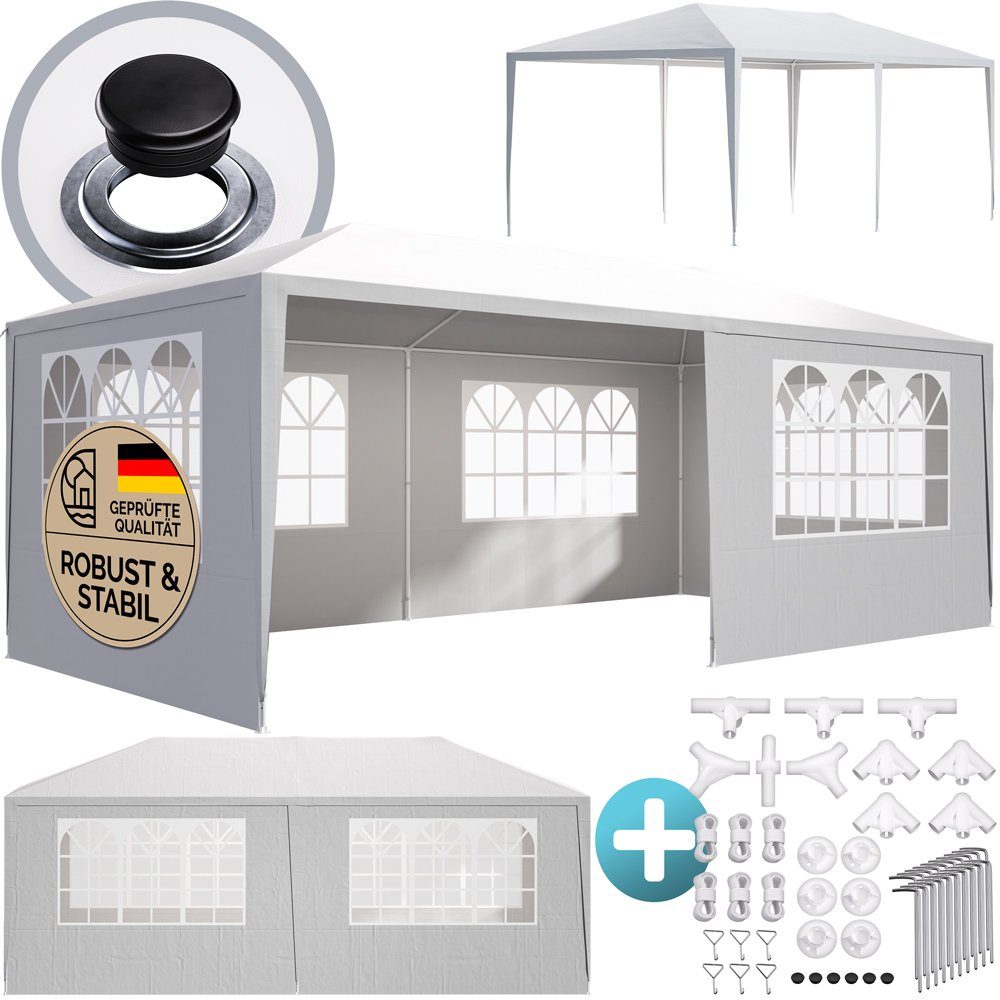 Casaria Partyzelt Rimini, anthrazit 3x6m UV-Schutz 18m² Wasserabweisend 6 Seitenteile Pavillon