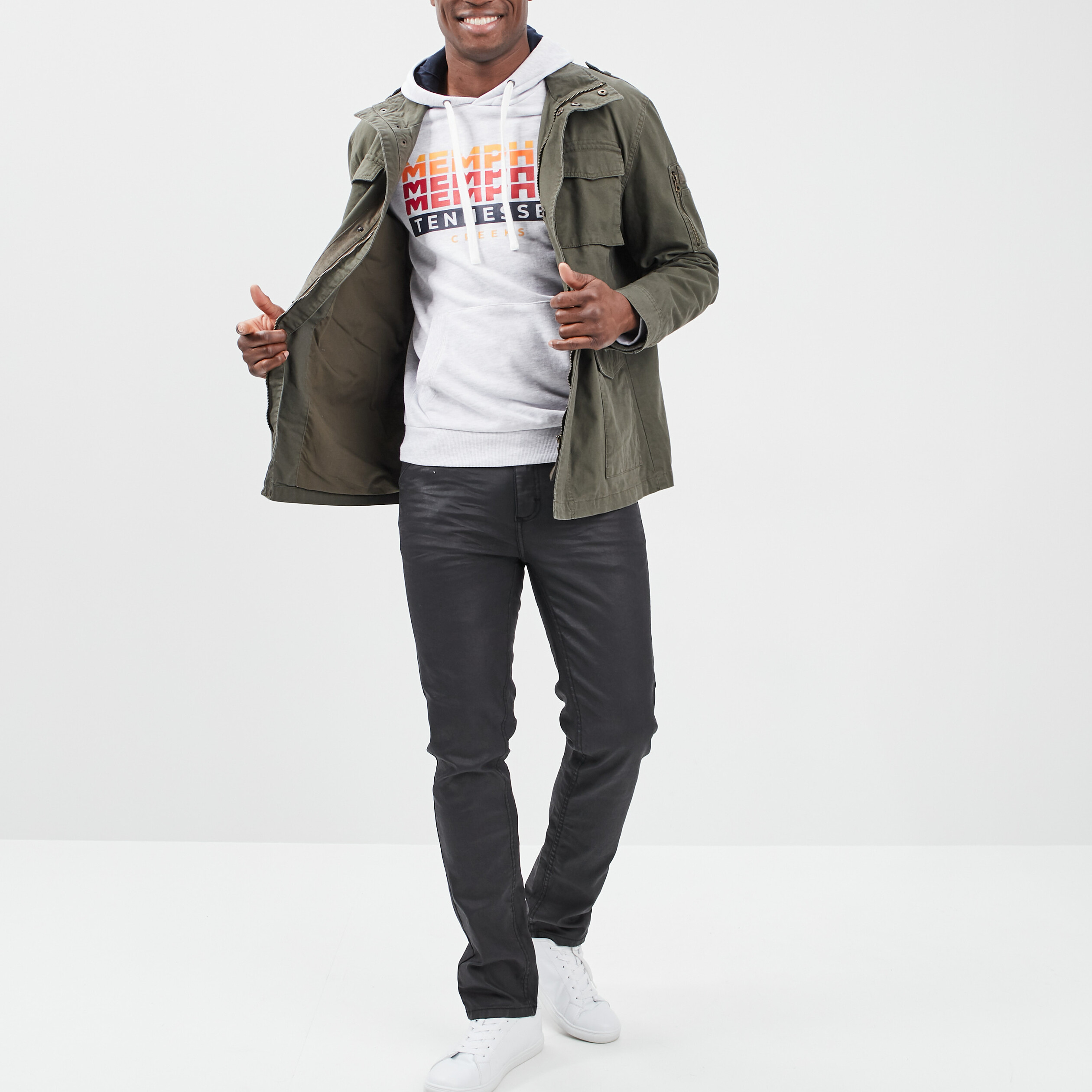 Sweat à capuche Creeks gris clair homme | La Halle