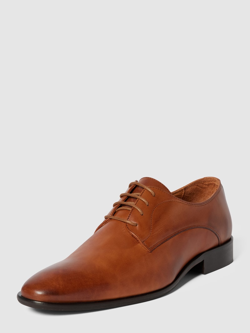 Oxford-Schuhe aus echtem Leder in cognac