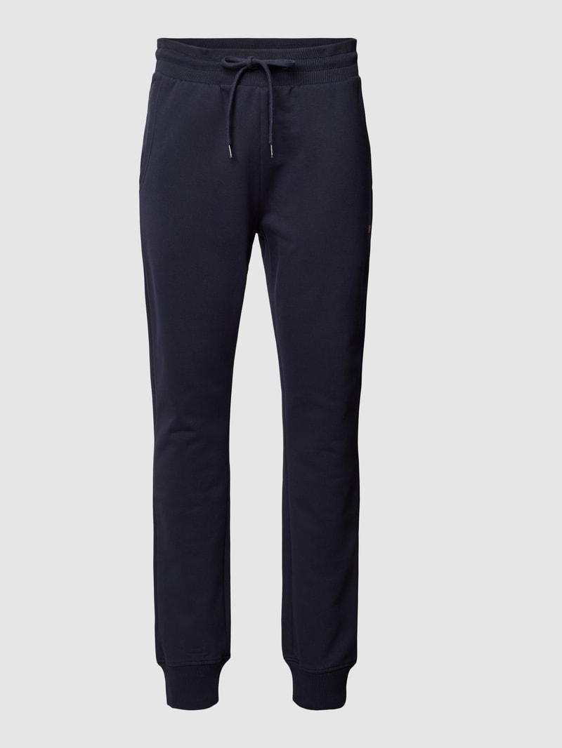 Sweatpants mit Logo-Stitching Modell 'MALIS' in marineblau