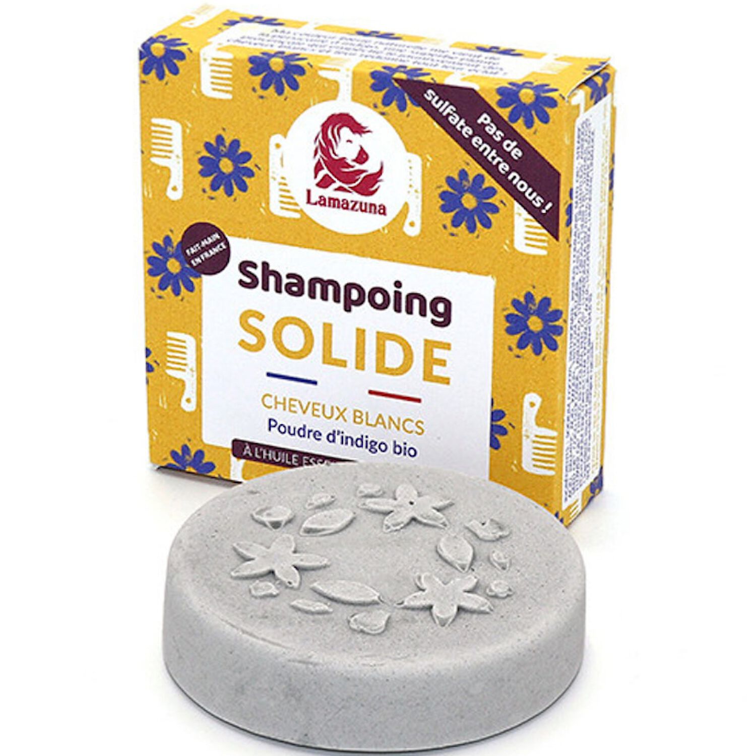 Lamazuna Shampooing Solide Cheveux Blancs - Poudre d'Indigo bio 70g