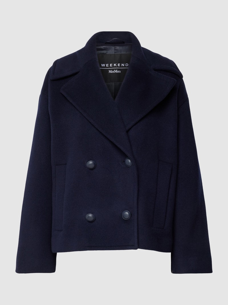 Jacke mit Reverskragen in marineblau