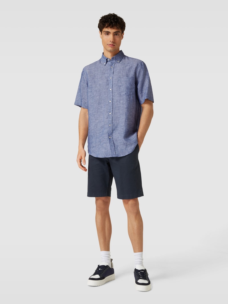 Freizeithemd mit Button-Down-Kragen in rauchblau
