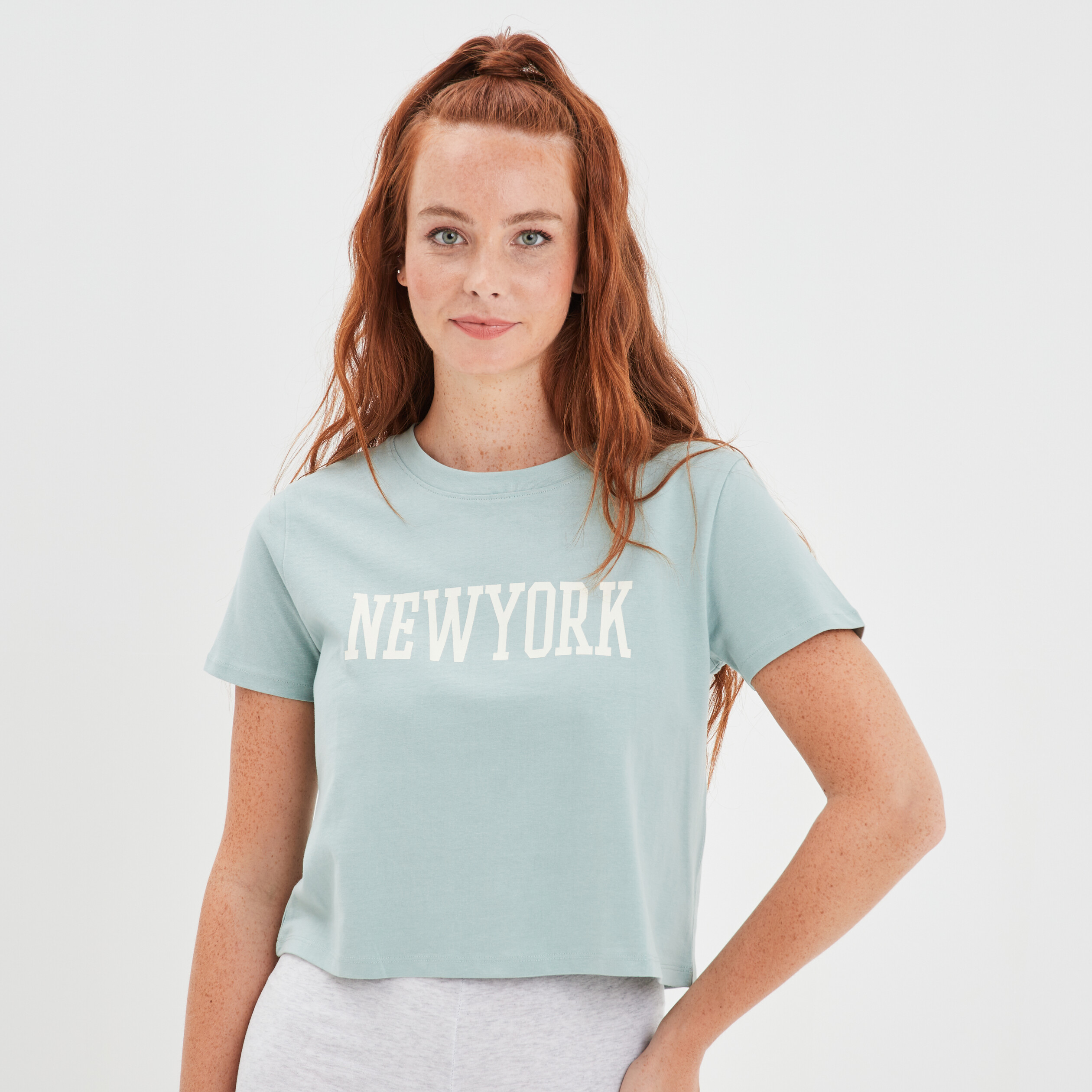 T-shirt manches courtes vert femme | La Halle