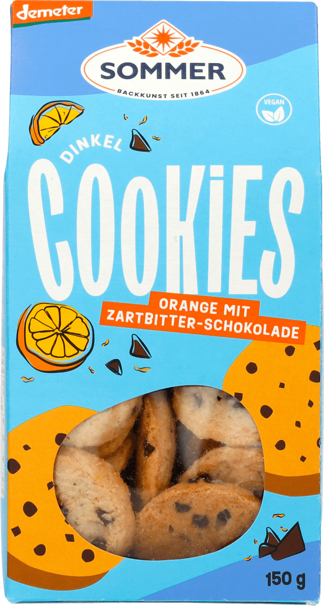 Cookies, Dinkel Schoko-Orange, 150 g