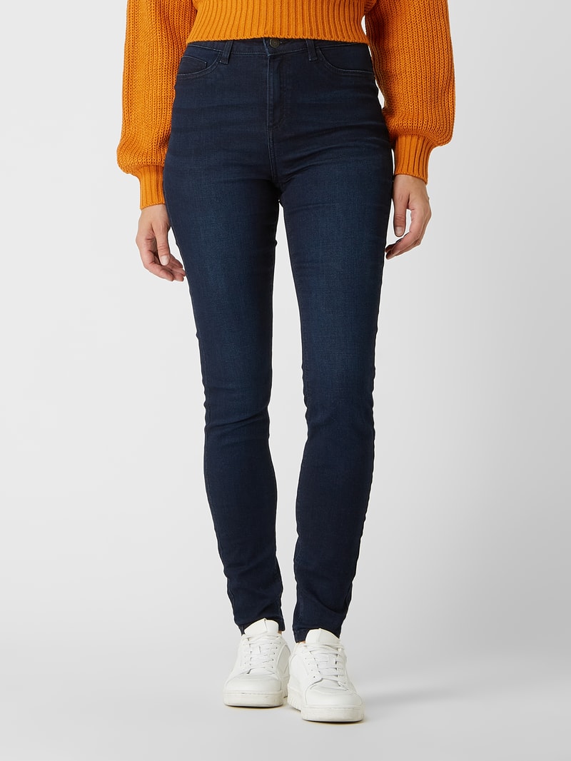 Skinny Fit High Waist Jeans mit Stretch-Anteil Modell 'Callie' in dunkelblau