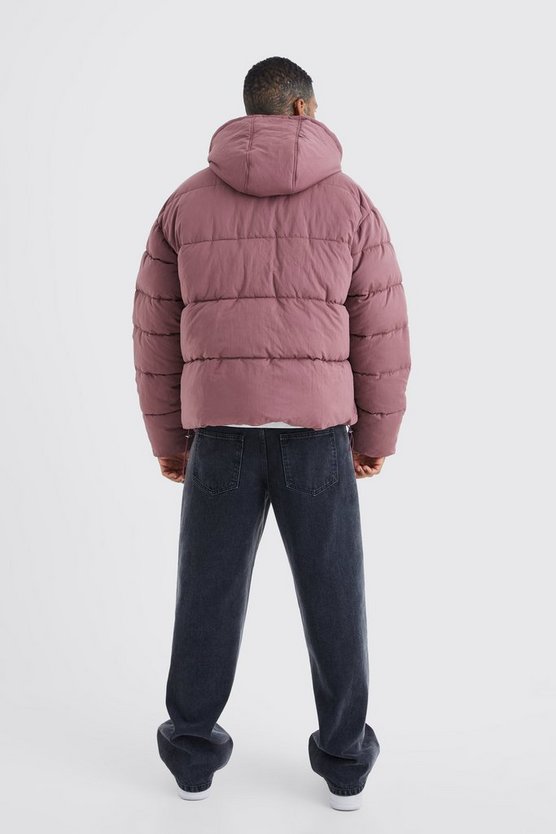 Kastige Nylon-Steppjacke in Knitteroptik