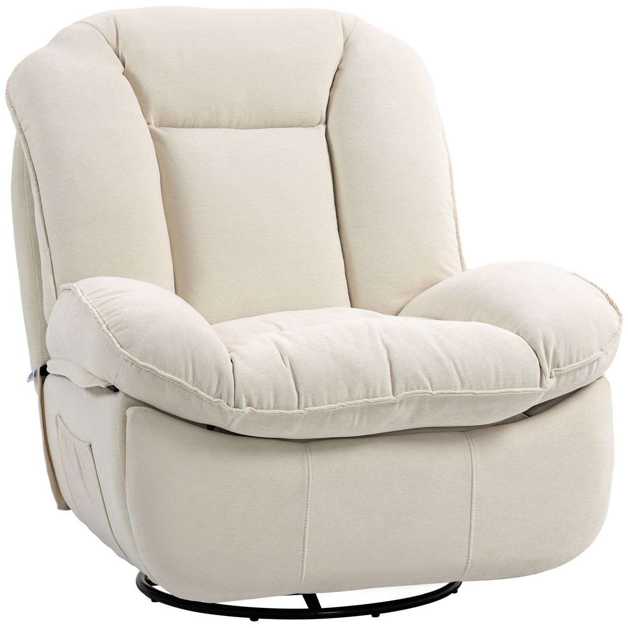HOMCOM Relaxsessel Fernsehsessel mit Liegefunktion, Schaukelfunktion Creme