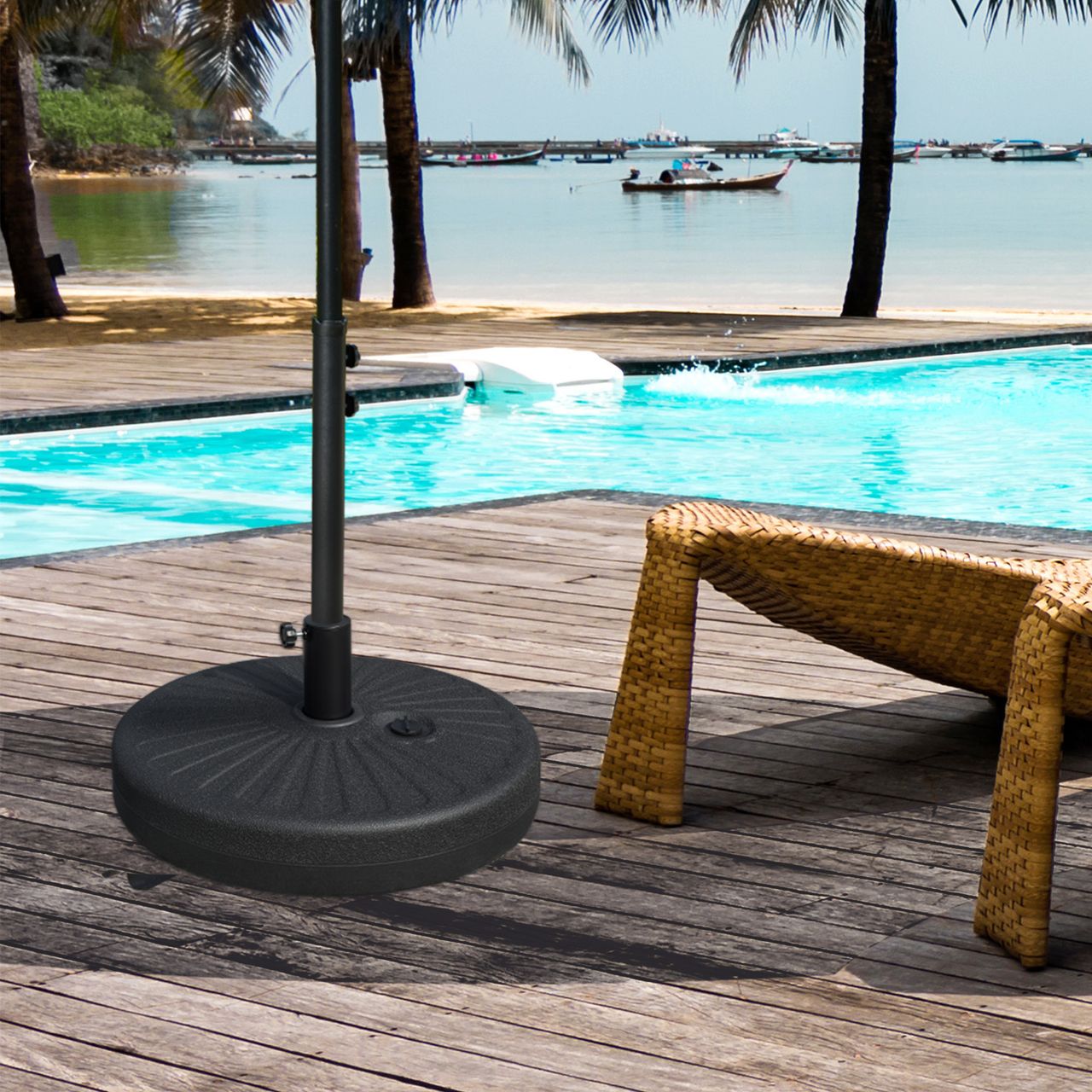 Outsunny Sonnenschirmständer 22 kg Regenschirm Base für Ø38/48mm HDPE