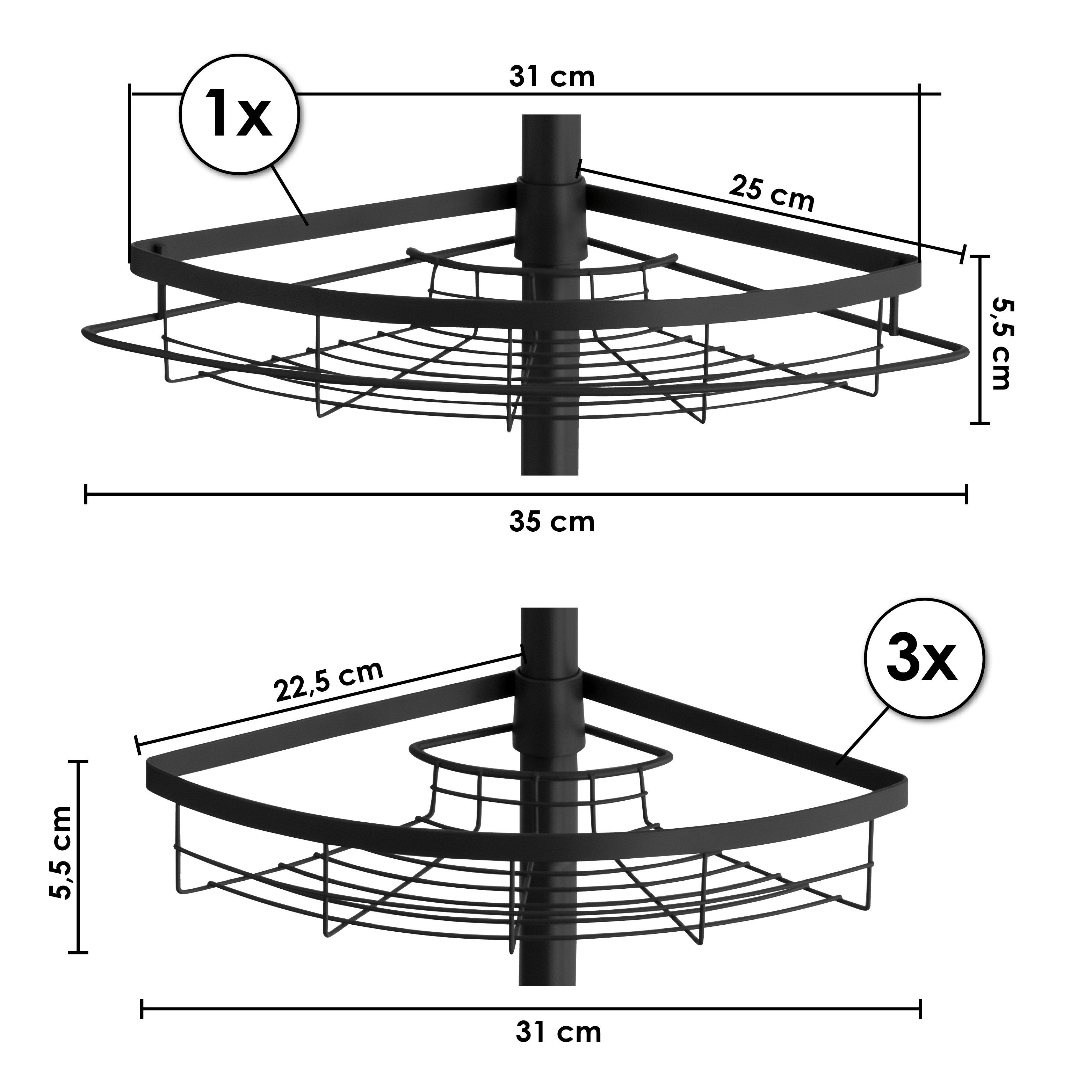 bremermann Eckregal bremermann Teleskop-Eckregal, 4 Körbe, Stange bis max. ca. 290 cm