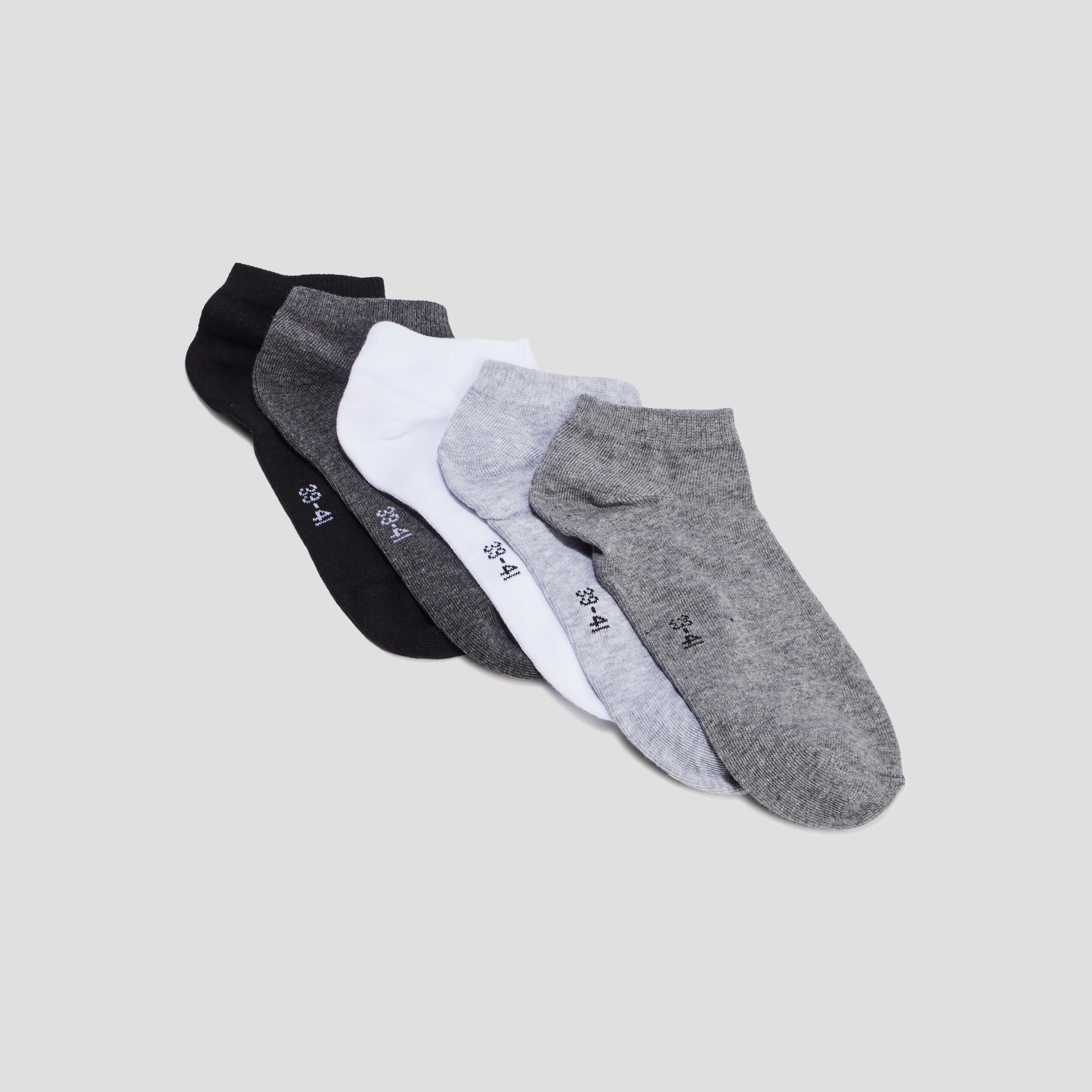 Lot 5 paires socquettes gris femme | La Halle