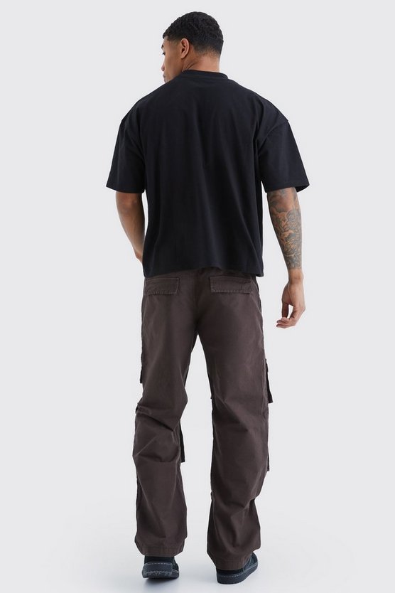 Lockere Cargo-Hose mit Stickerei