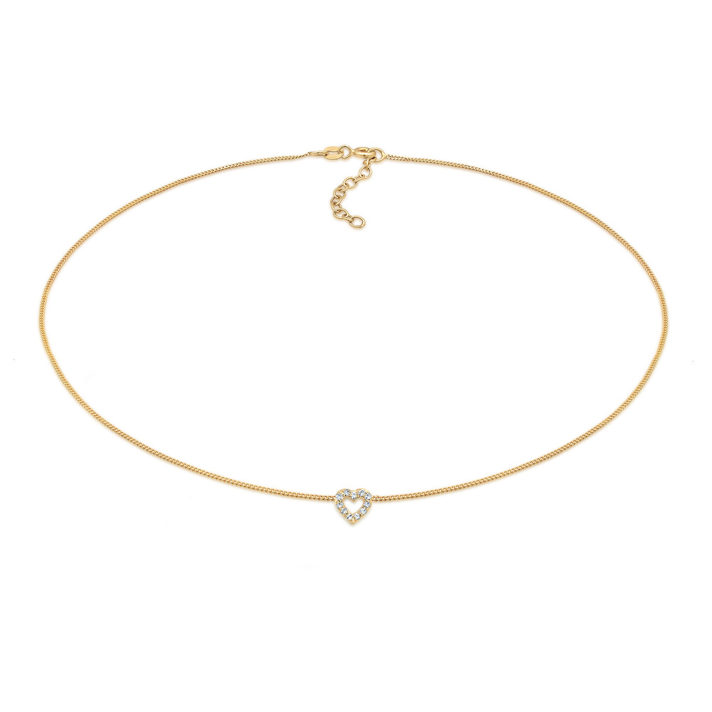 Elli Elli Collier Femmes Choker cœur Pendentif amour avec cristal en argent sterling 9 collier