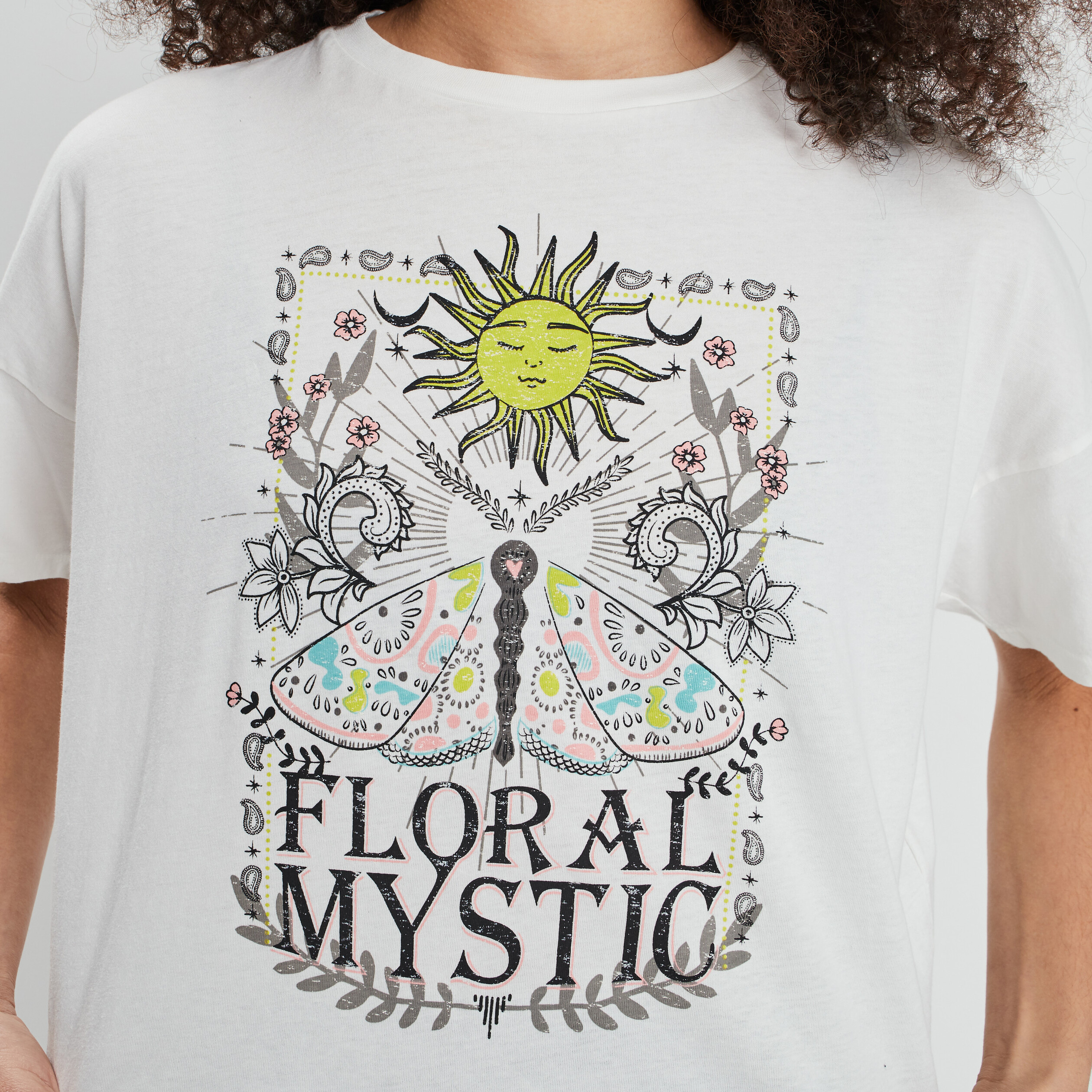 T-shirt court manches courtes Liberto ivoire femme | La Halle