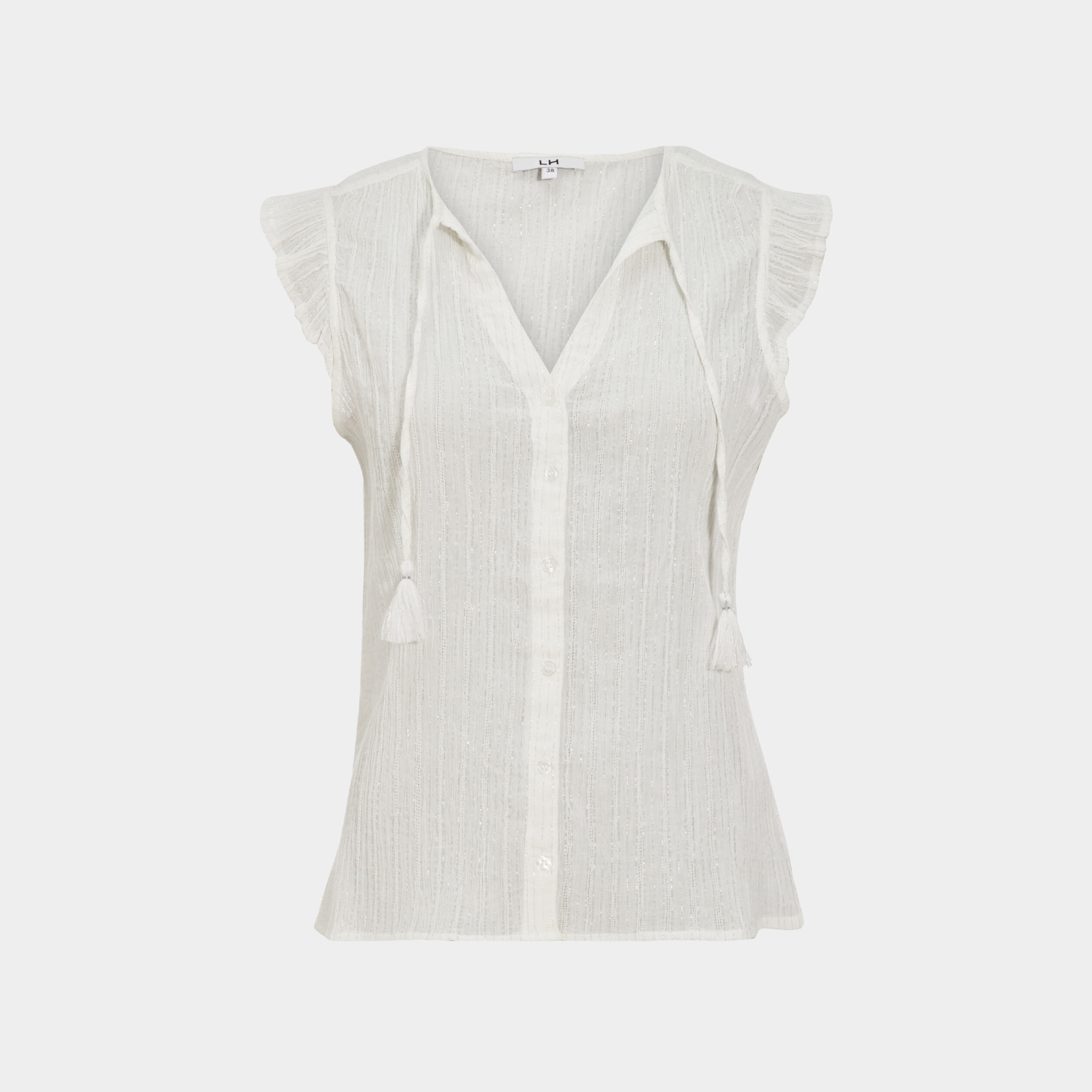 Chemise sans manches avec cordons blanc femme | La Halle