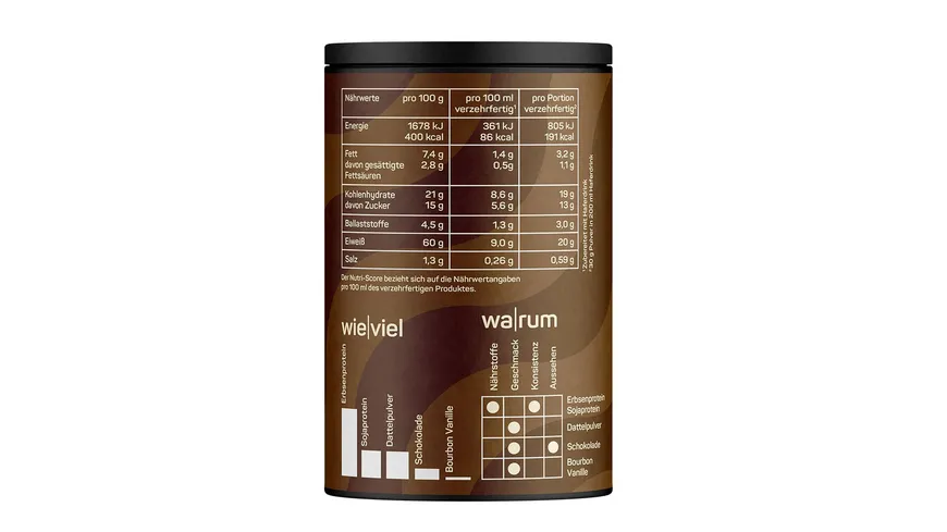 NADURIA Bio Vegan Proteinshake Schokolade 300 g