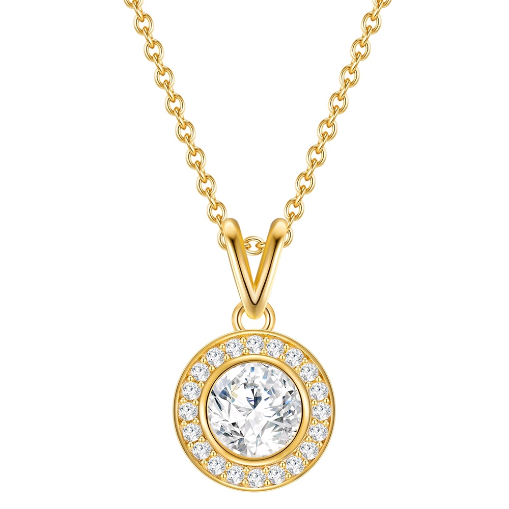 Rafaela Donata Chaîne Argent sterling Oxyde de zirconium (CZ) en Or jaune collier