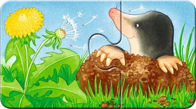Kinderpuzzle ab 2 Jahren - Tiere im Garten - 2 Teile