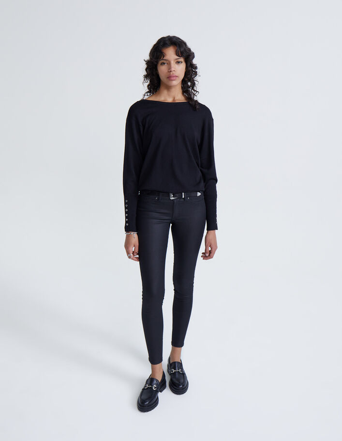 JEGGING noir glossy taille basse femme