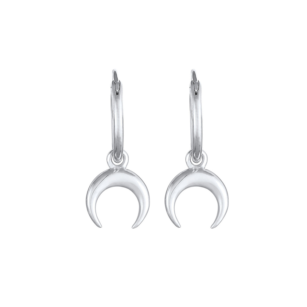 Elli Elli Boucles d'Oreilles Pendentif dame créole demi-lune faucille Astro Look Tenda Boucles d'oreilles