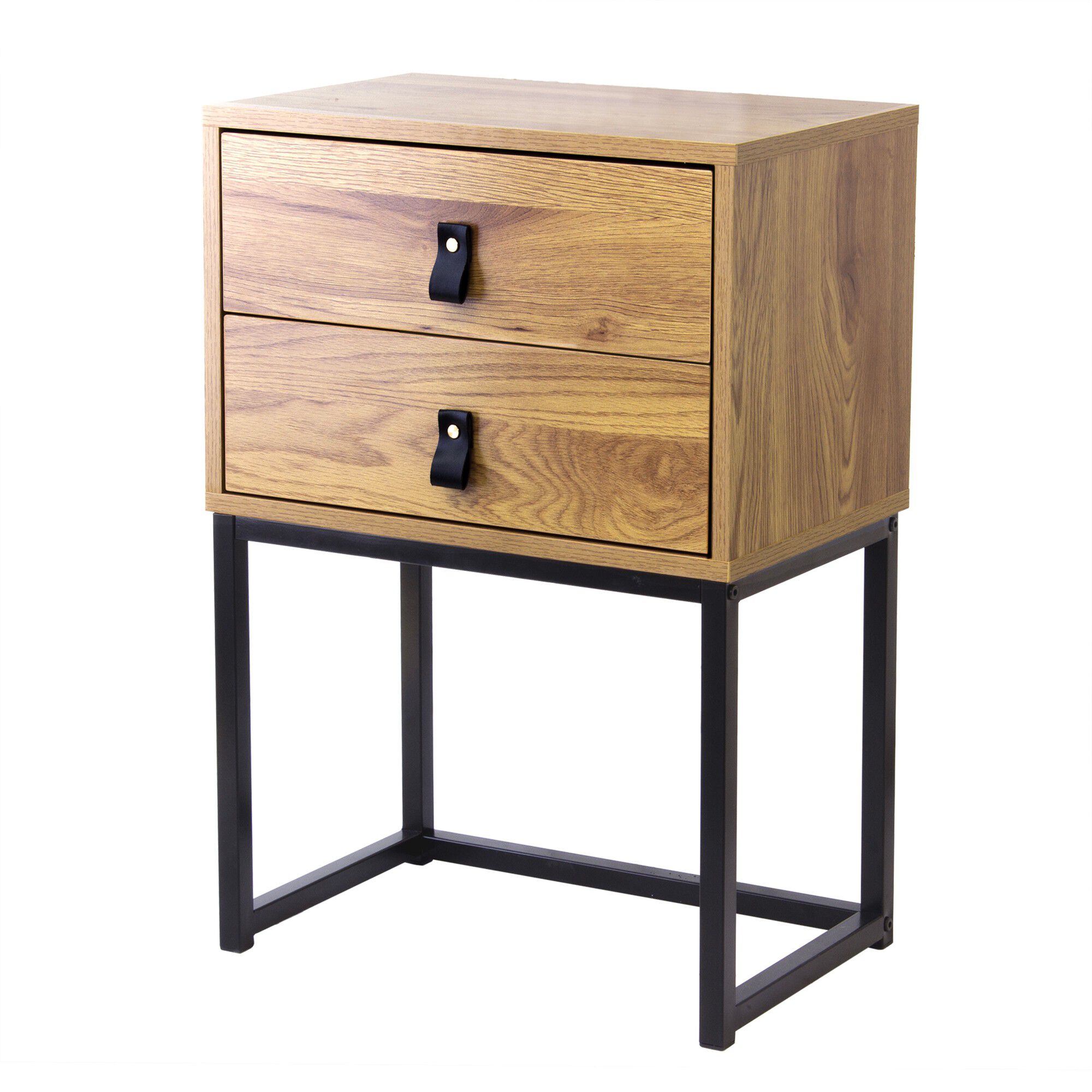 Table de chevet STOCKIES 2 tiroirs effet chêne