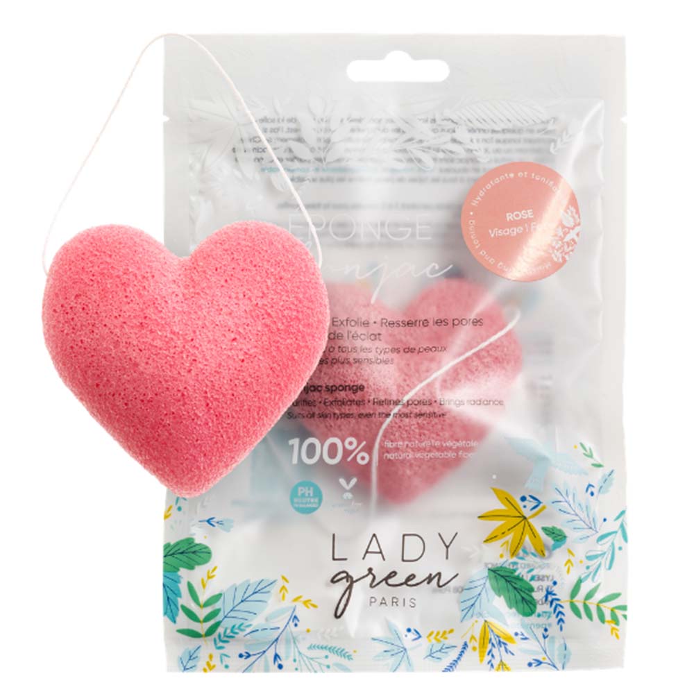 LADY green Konjac Schwamm für das Gesicht Rose