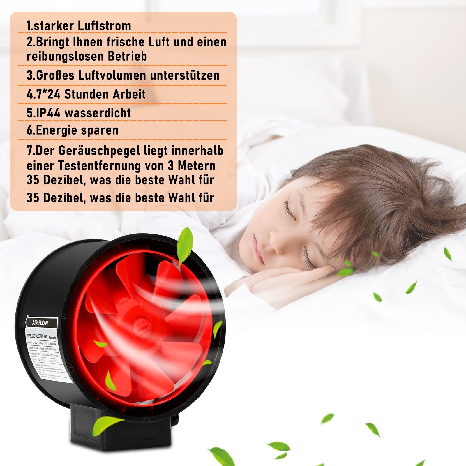 Gimisgu Wandventilator Rohrventilator Ø150mm Rauchabzug mit Fernbedienung 2-Gang Regler