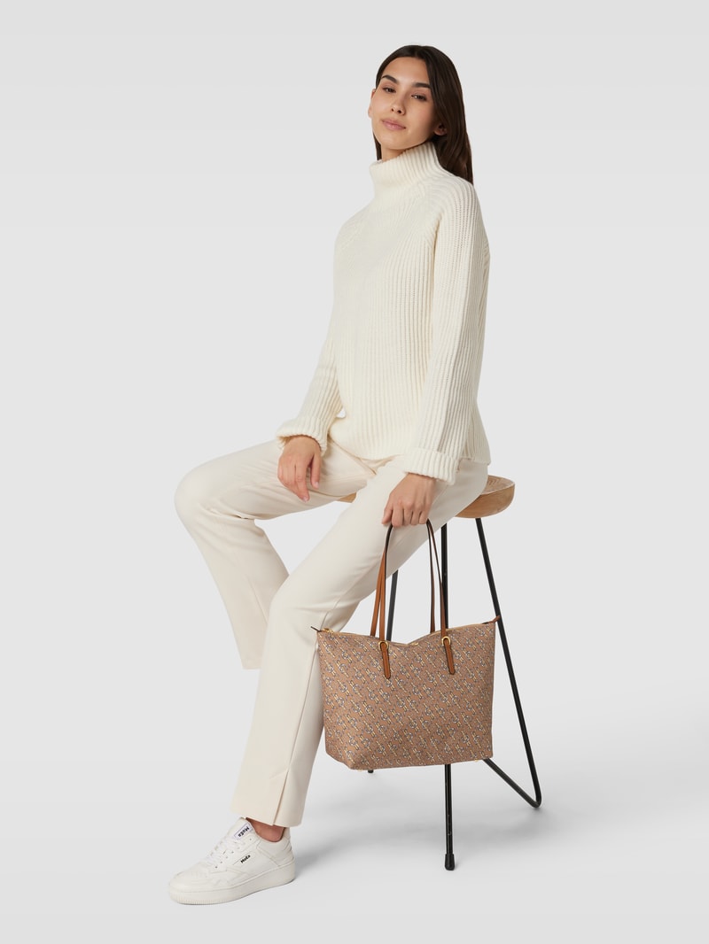 Tote Bag mit Allover-Muster Modell 'KEATON' in taupe