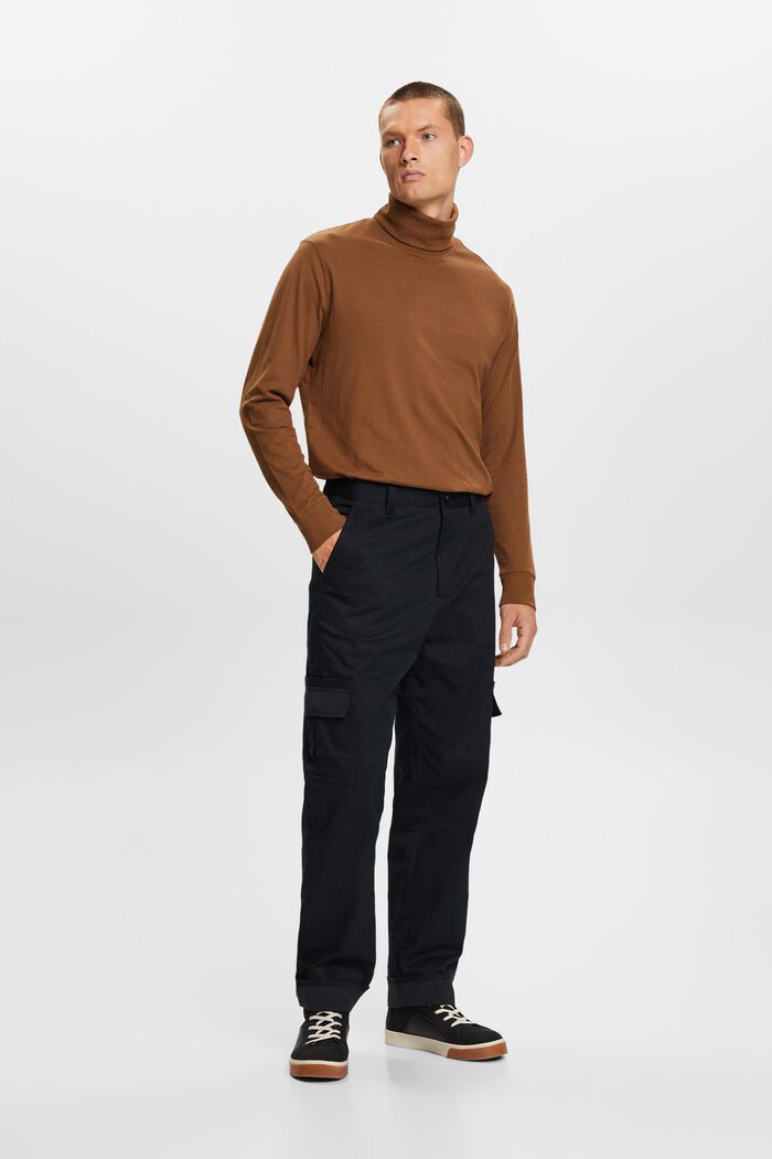 Baumwoll-Longsleeve mit Rollkragen