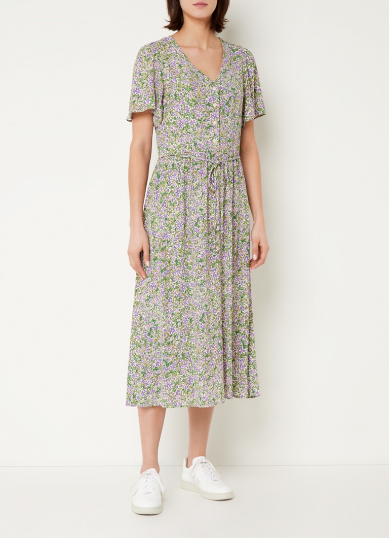 Robe midi en denim Marc O'Polo à imprimé floral et poches latérales