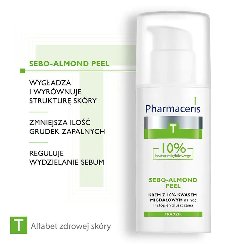 „Pharmaceris T Sebo-Almond Peel“ naktinis kremas su 10 % migdolų rūgštimi