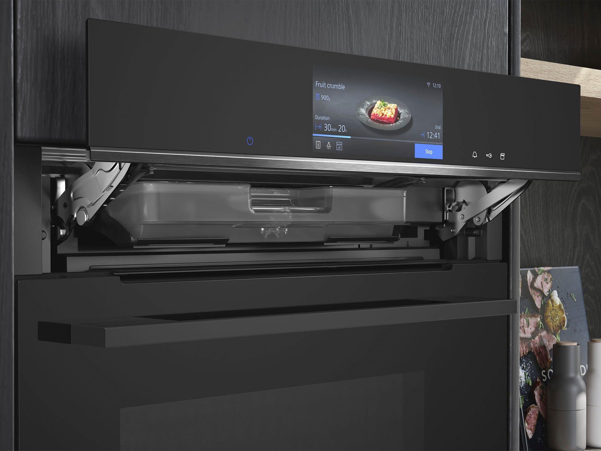 SIEMENS Dampfbackofen iQ700 HS758G3B1, mit Teleskopauszug nachrüstbar, ecoClean Plus