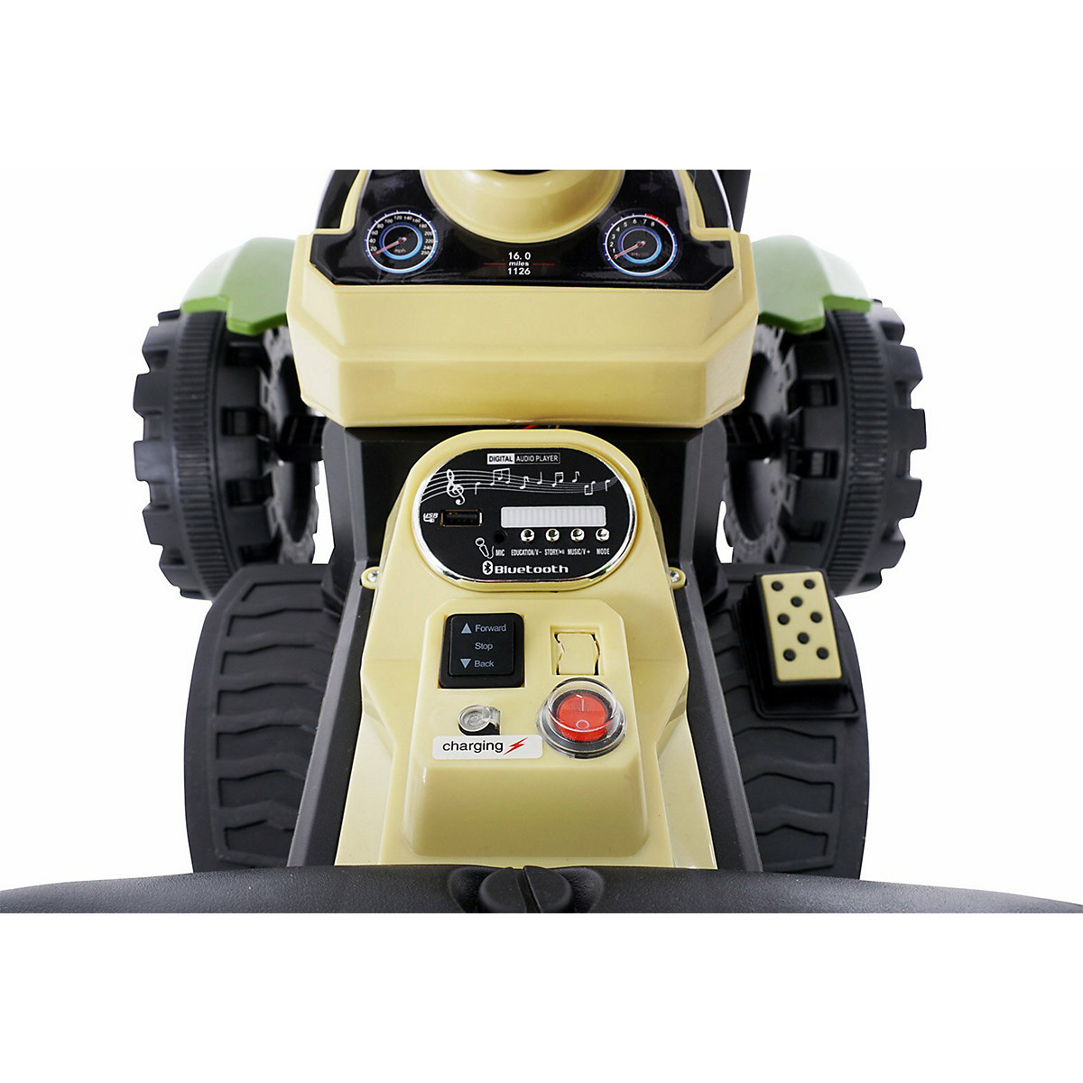 Kinder Elektroauto Traktor mit Anhänger - 2x25 Watt - Kinderauto mit Fernbedienung - Soundmodul