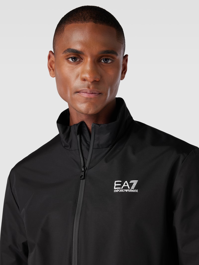 Blouson mit Stehkragen und Zweiwege-Reißverschluss in schwarz