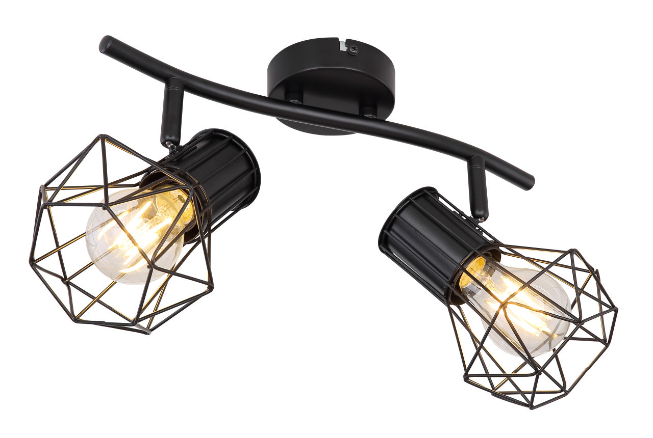 Globo Lighting - PRISKA - Strahler Metall schwarz, 2x E27