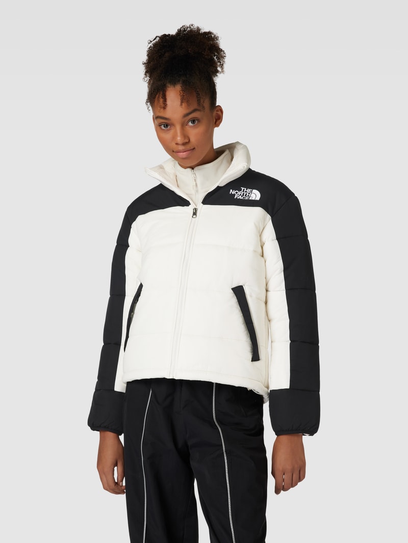 Steppjacke mit Label-Print in offwhite